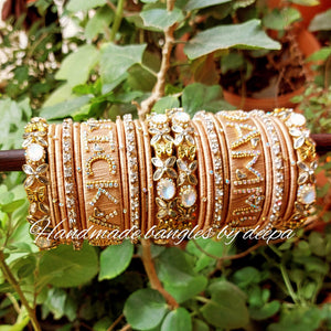 kundan name bangles