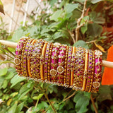 kundan thread bangles