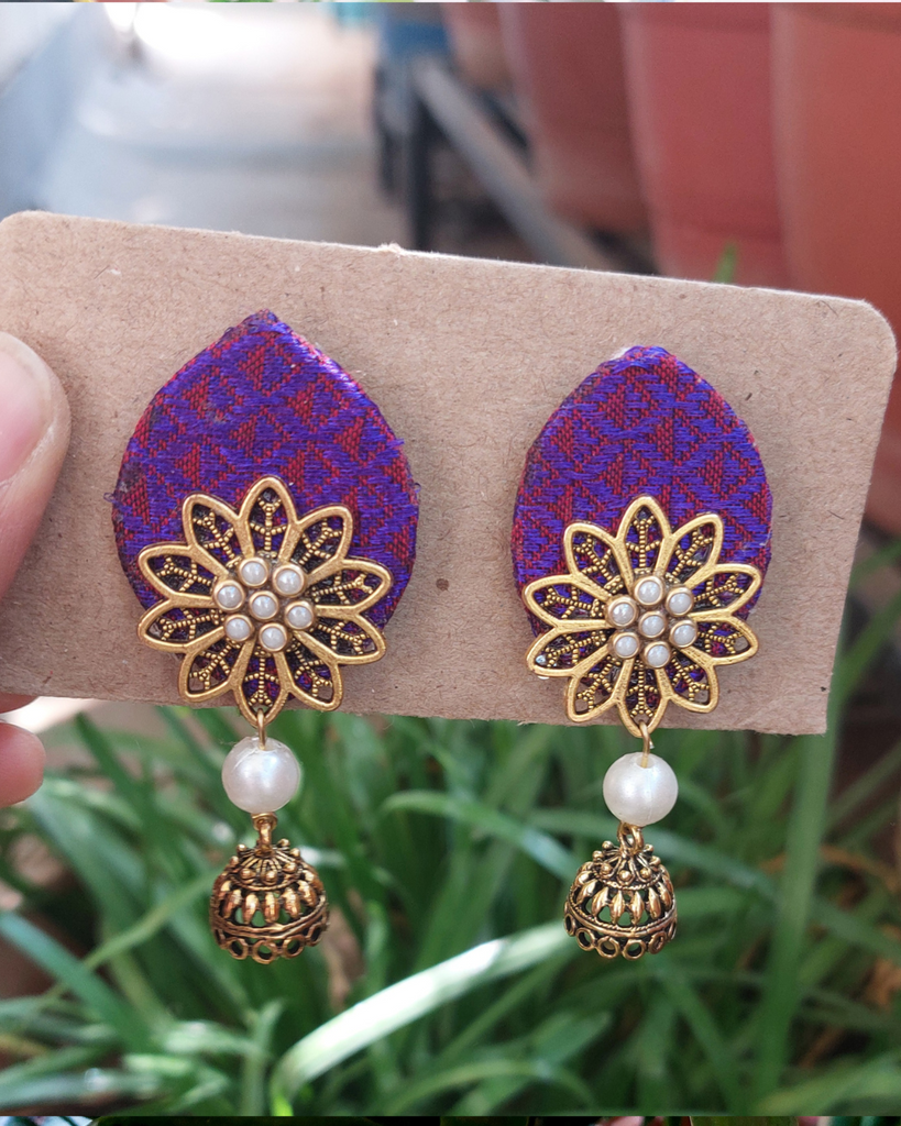 purple gold earring