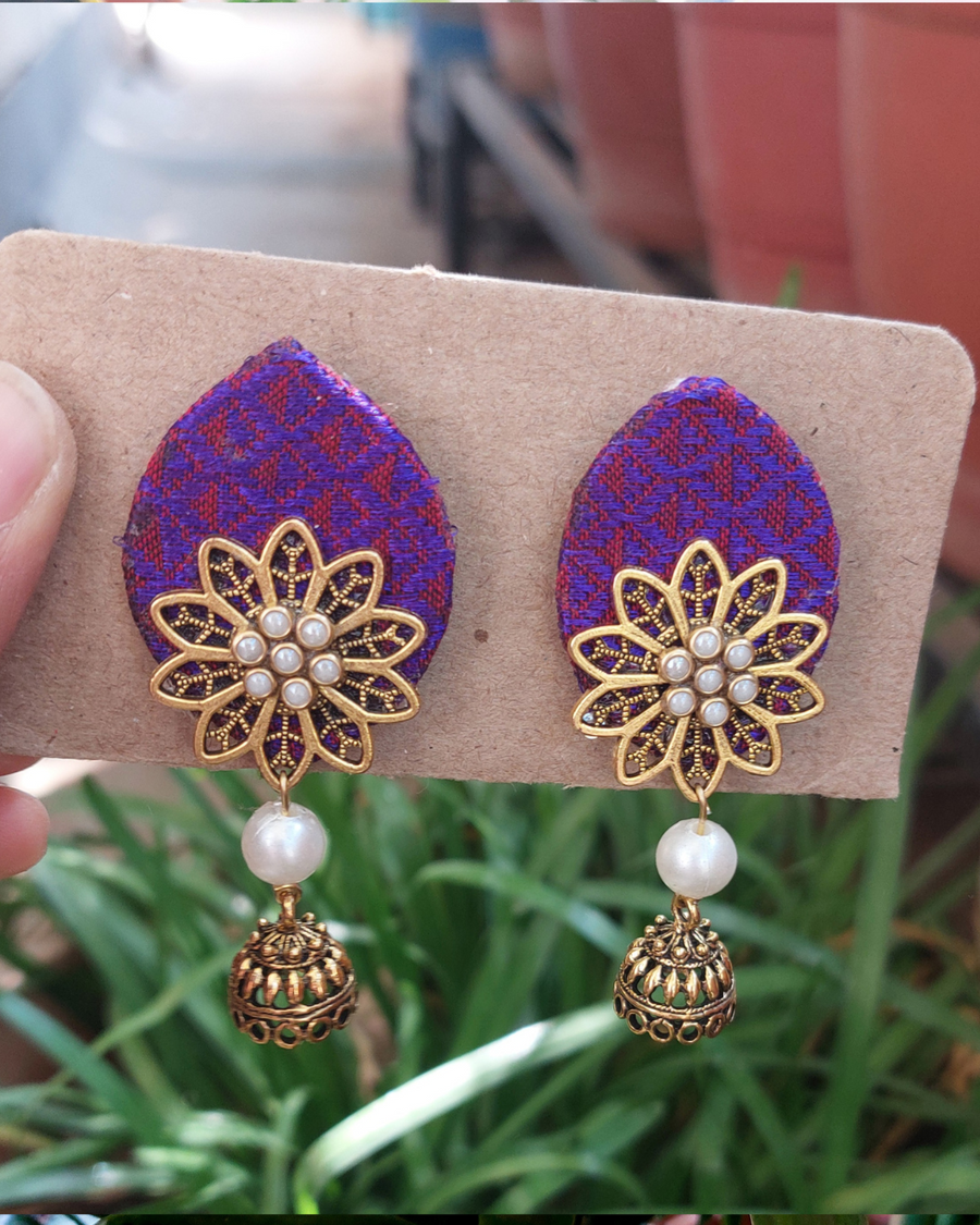 purple gold earring